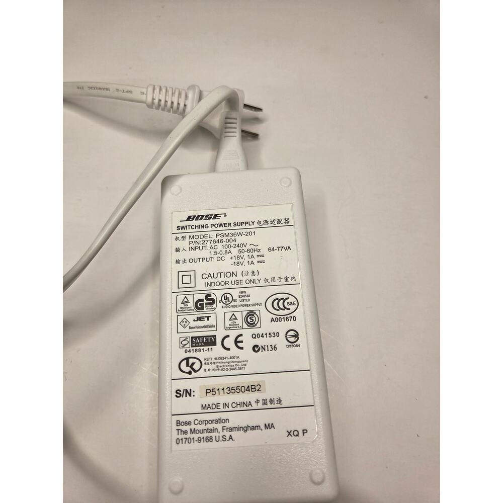 Genuine Bose PSM36W-201 AC Power Adapter Charger 277646-004 White - Tested - Picture 3 of 3